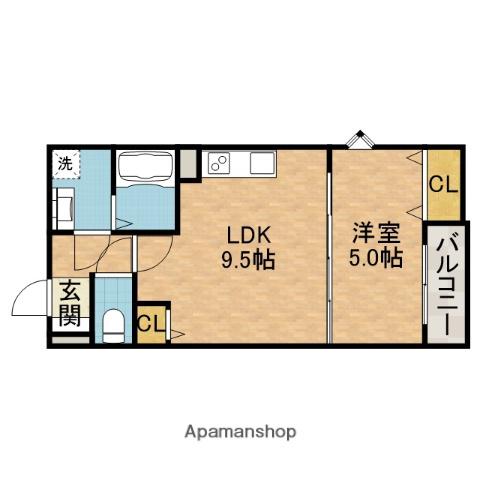 クレアール茨木(1LDK/3階)の間取り写真