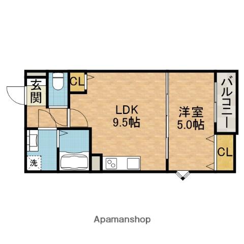 クレアール茨木(1LDK/1階)の間取り写真