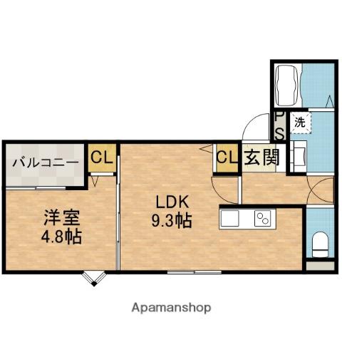 クレアール茨木(1LDK/2階)の間取り写真
