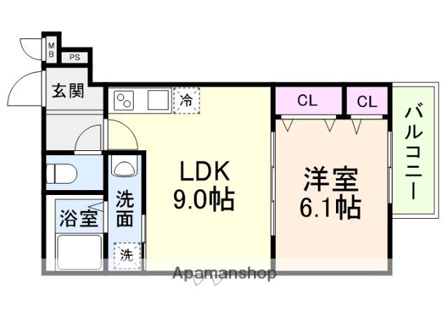 フジパレス千里丘駅東Ⅱ番館(1LDK/3階)の間取り写真