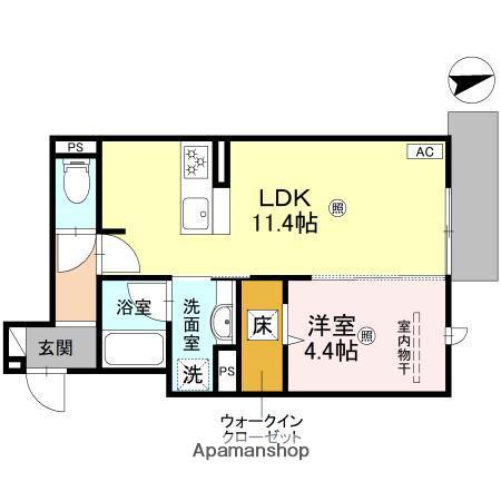 クレッシェンドⅥ(1LDK/1階)の間取り写真