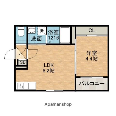 チロル水尾(1LDK/1階)の間取り写真