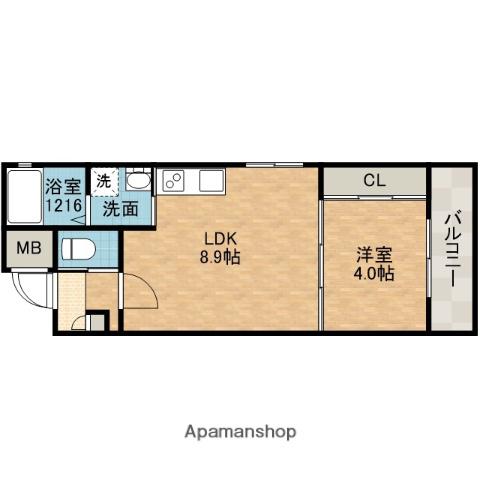 チロル水尾(1LDK/2階)の間取り写真