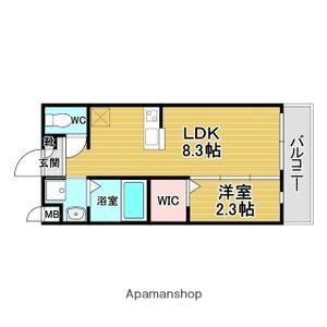 リアコート千里丘Ⅰノース(1LDK/2階)の間取り写真