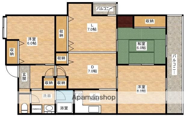 ベラディール1(3LDK/3階)の間取り写真