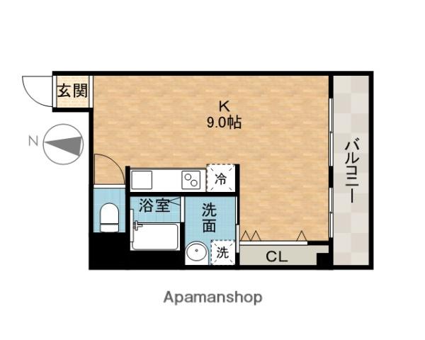 福山ビル(1K/2階)の間取り写真