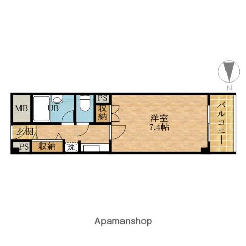 アーク福西(1K/4階)の間取り写真