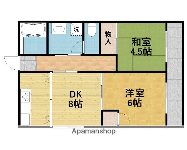 エアロプレーン2(2LDK/3階)の間取り写真
