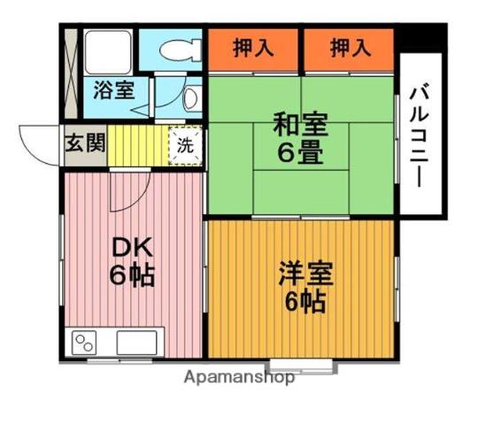 スマイリー豊中(2DK/2階)の間取り写真