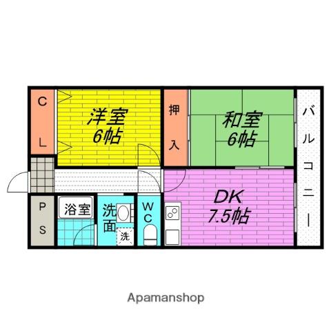阪急曽根ユーリプラザ2(2DK/3階)の間取り写真