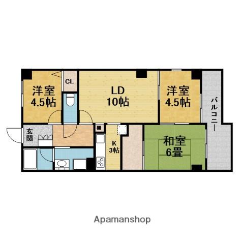 リブレ待兼山(3LDK/1階)の間取り写真
