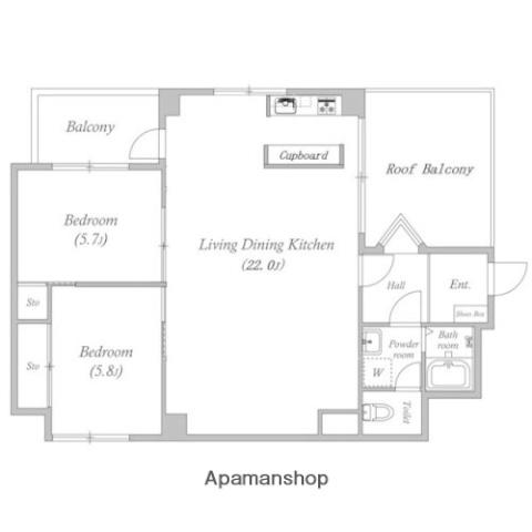 777オオグシ(2LDK/2階)の間取り写真