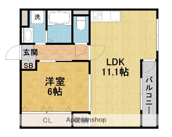 ヴィラシンべエ2番館(1LDK/1階)の間取り写真