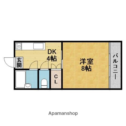 末広マンション(1DK/4階)の間取り写真