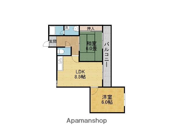 ベルフォーレ永楽荘(2DK/3階)の間取り写真