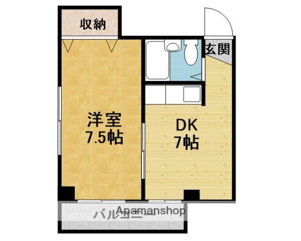 蛍池ホワイトマンション(1DK/2階)の間取り写真