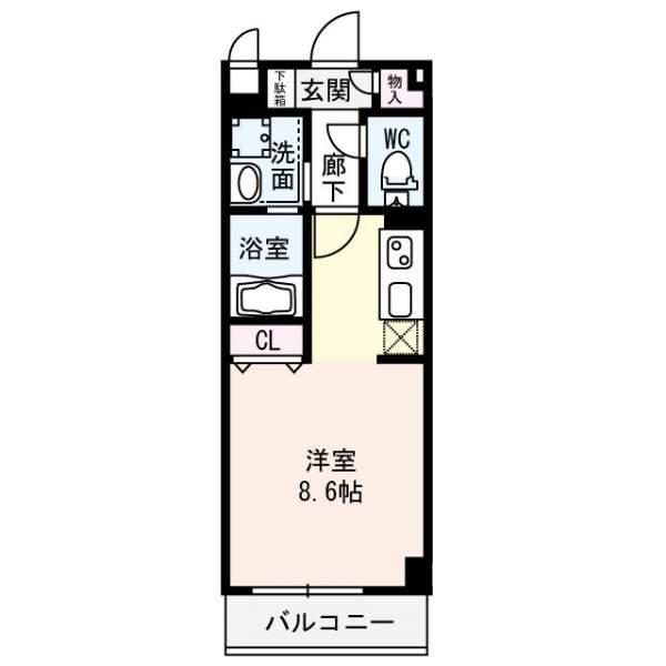 OS GREEN TOYONAKA(ワンルーム/3階)の間取り写真