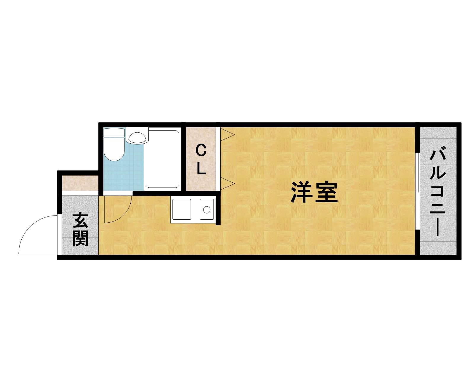 プライム蛍池(ワンルーム/2階)の間取り写真