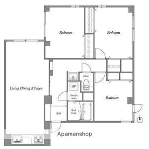 エステートピア緑地(3LDK/1階)の間取り写真