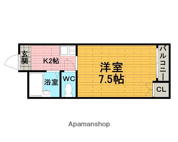 静佳ハイツ(1K/3階)の間取り写真