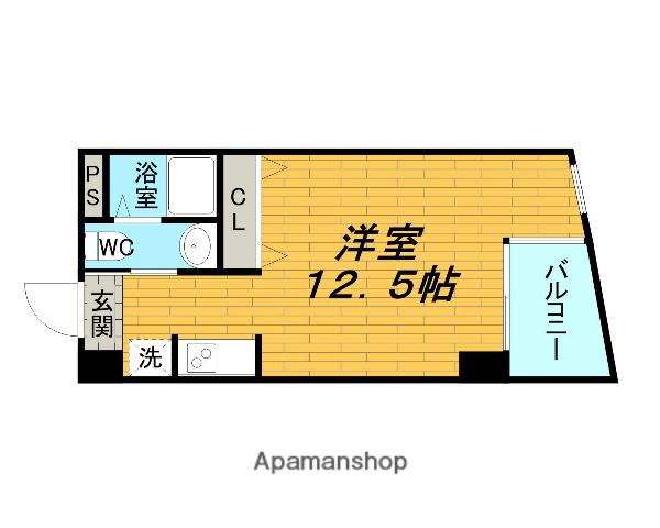 ラークスパー岡町(ワンルーム/4階)の間取り写真