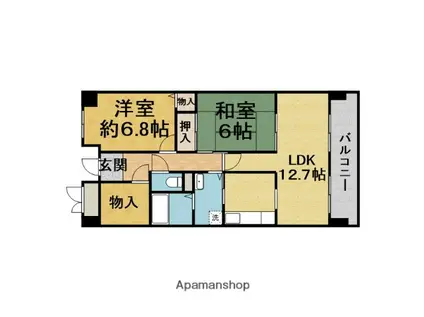 サンシャイン江坂(2LDK/1階)の間取り写真