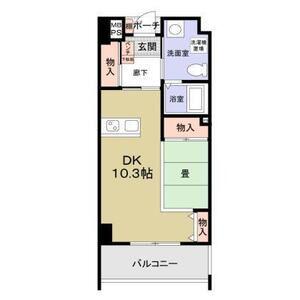 ロハス江坂(1DK/5階)の間取り写真