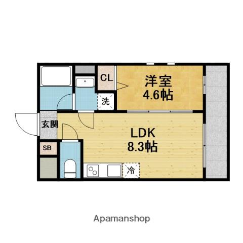 ガレリア大阪空港(1DK/3階)の間取り写真