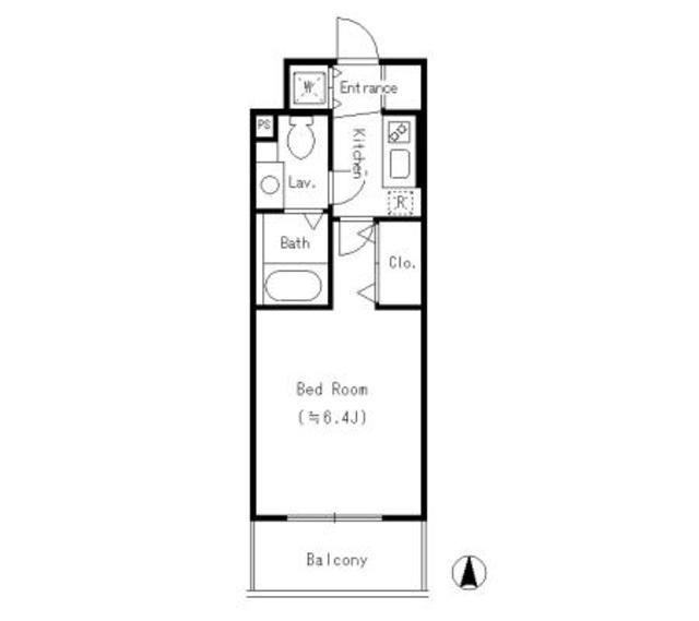 ファミーユ千里山西(1K/4階)の間取り写真