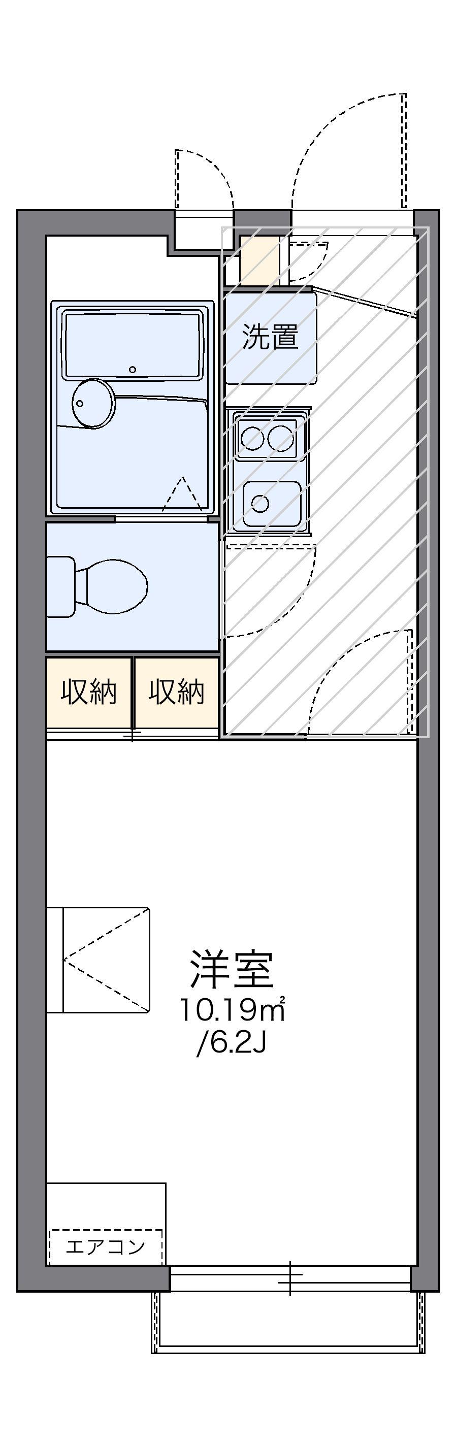 レオパレスステュディオ箕面Ⅱ(1K/2階)の間取り写真
