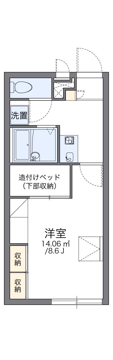 レオパレスノウスン シュライン(1K/2階)の間取り写真