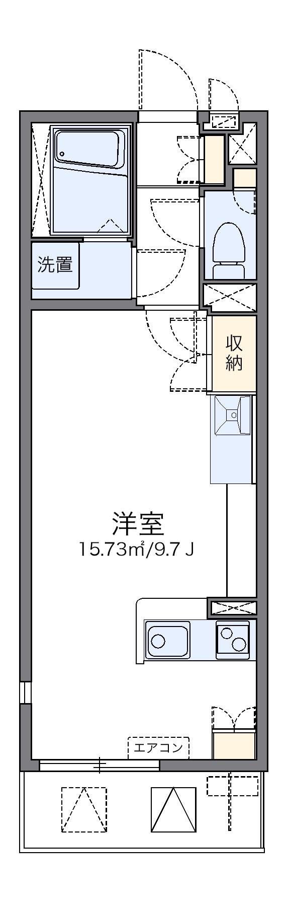 レオネクストリバーサイドⅡ(ワンルーム/2階)の間取り写真