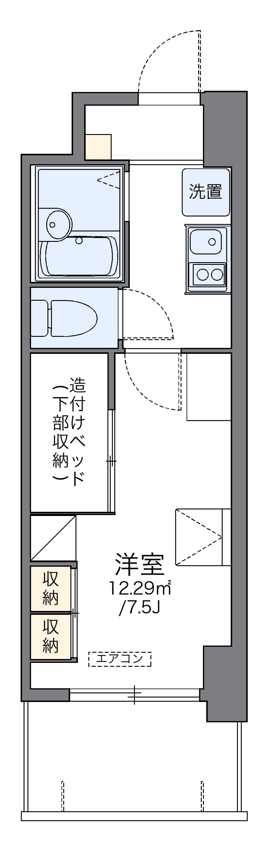 レオパレスGREEN HILL(1K/6階)の間取り写真