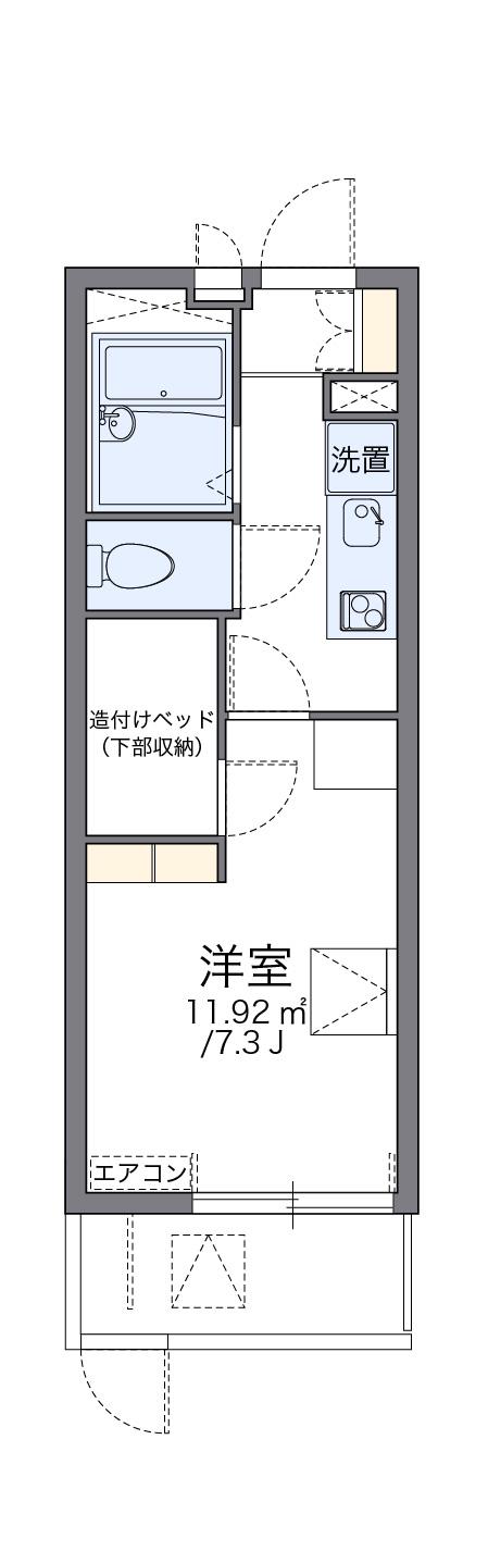レオパレスアゼリア蛍池(1K/1階)の間取り写真