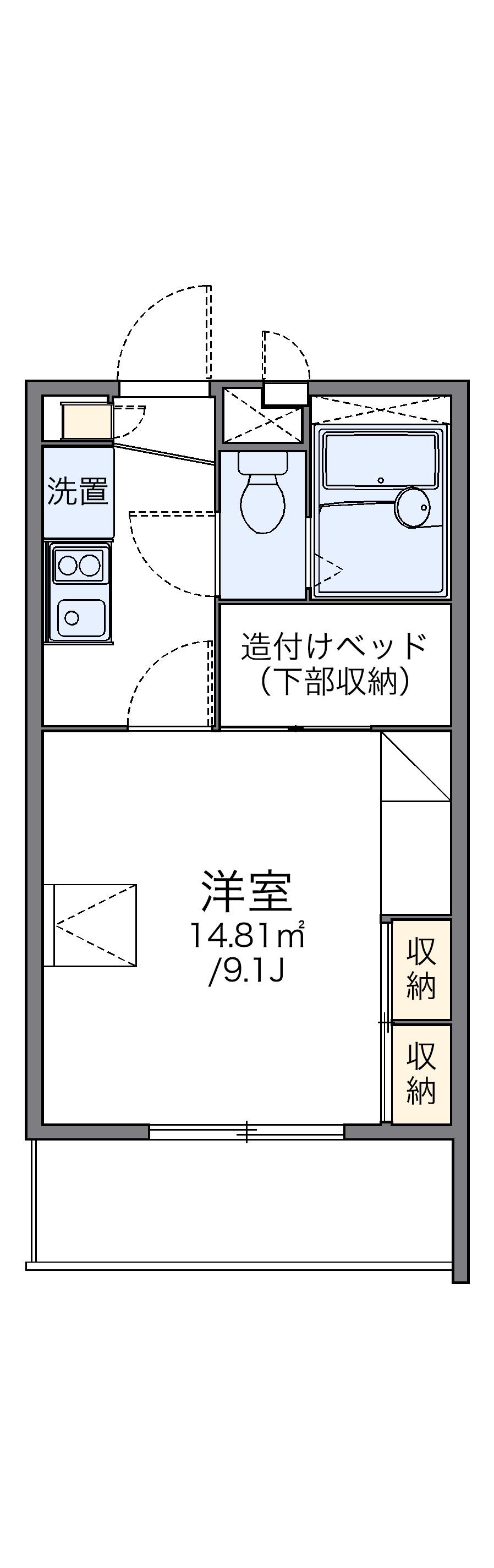 レオパレス多田2(1K/1階)の間取り写真