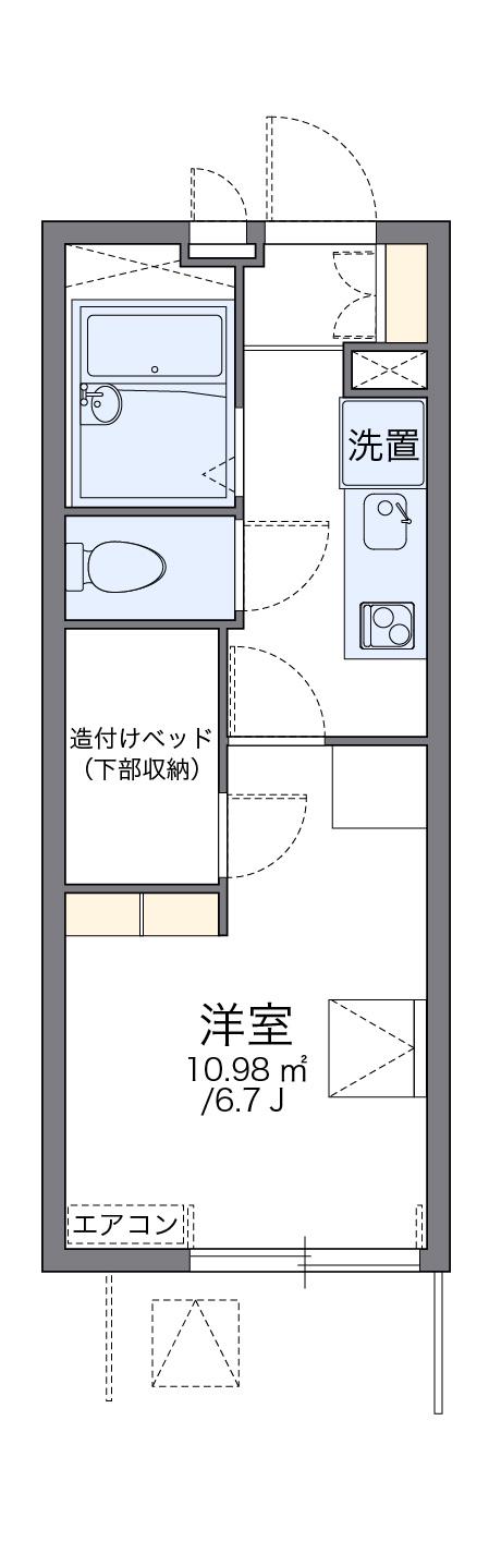 レオパレス教会前(1K/1階)の間取り写真