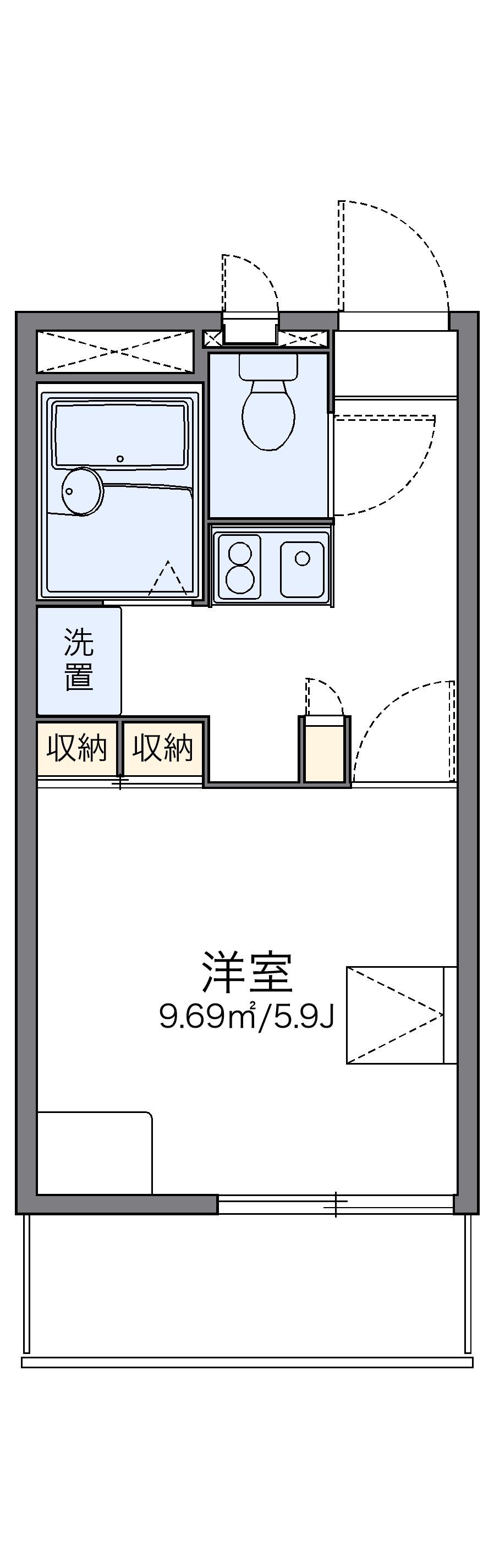 レオパレスAKURAⅡ(1K/3階)の間取り写真
