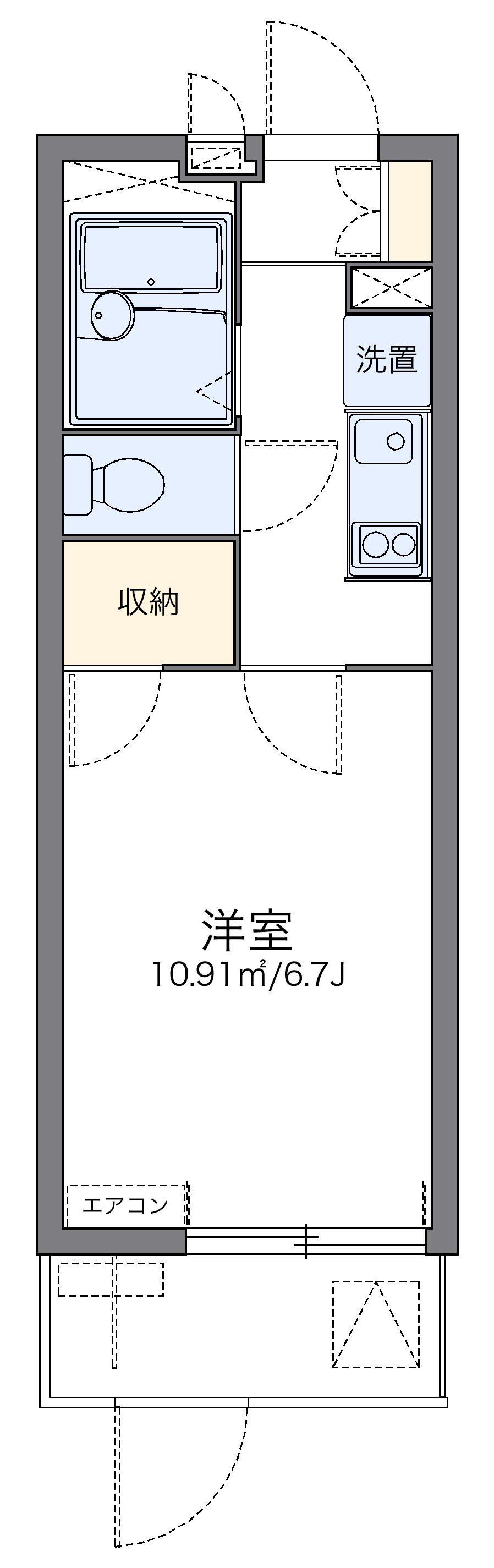 レオパレスソレイユ箕面(1K/1階)の間取り写真
