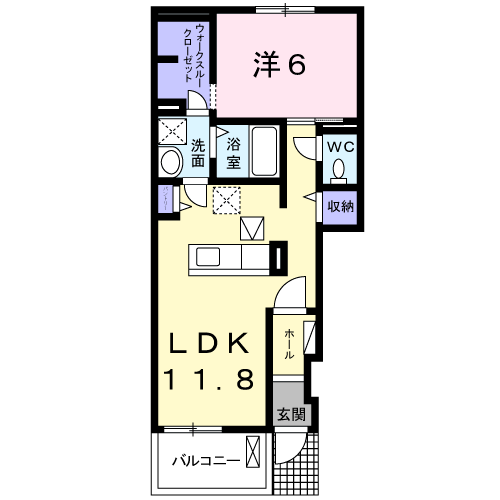 クリステル宝塚(1LDK/1階)の間取り写真