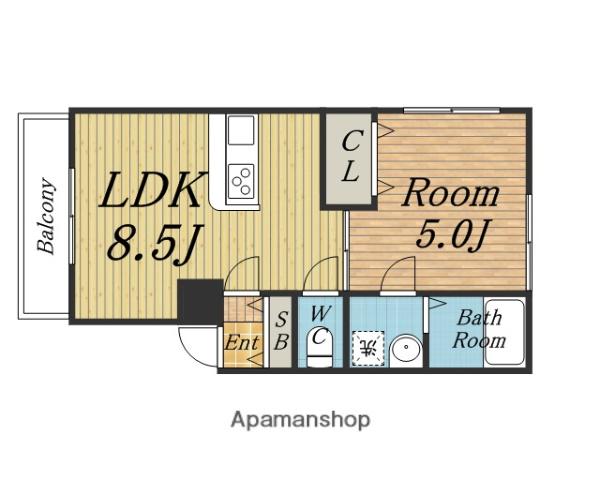 CASA曽根西町旧LISソフィア曽根西町(1LDK/1階)の間取り写真