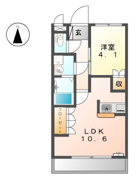 ルミナス1(1LDK/2階)の間取り写真