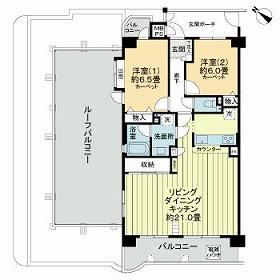 ライオンズマンション千里上山手(2LDK/5階)の間取り写真