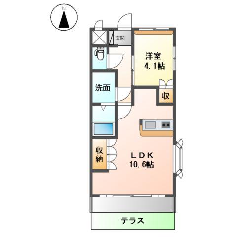 エスタジール(1LDK/1階)の間取り写真