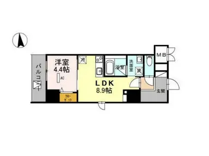 グランセジュール江坂 住居(1LDK/5階)の間取り写真