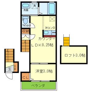 ONLY ONE 宝塚山本1(1LDK/2階)の間取り写真