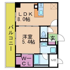 ラ テール南塚口(1LDK/2階)の間取り写真