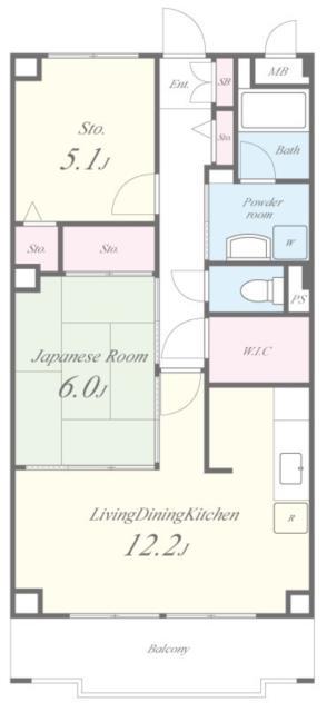 ハピネス昆陽池(2LDK/3階)の間取り写真