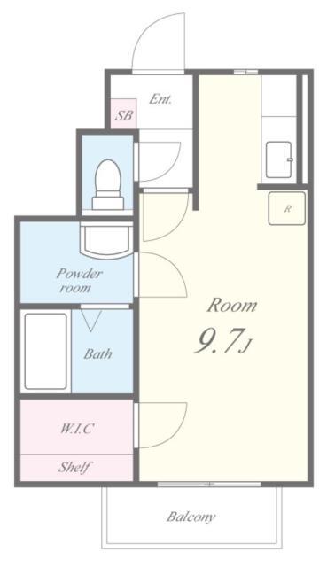 プリムローズ(ワンルーム/1階)の間取り写真