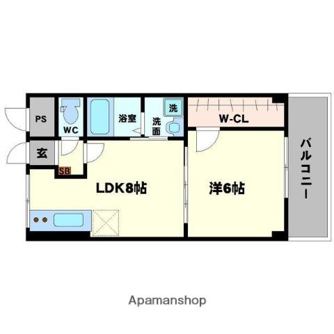 笹部ハイツ(1LDK/2階)の間取り写真