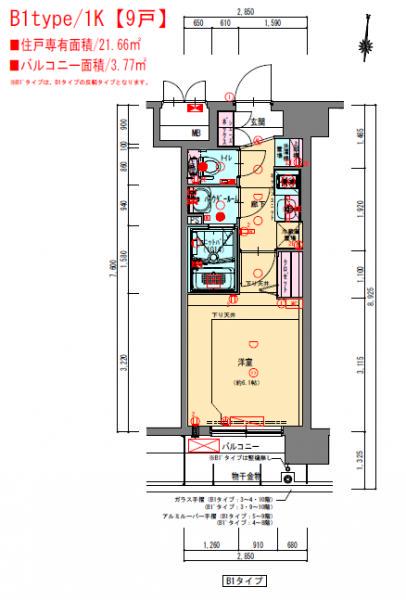 プレサンスOSAKA三国ネオス(1K/10階)の間取り写真